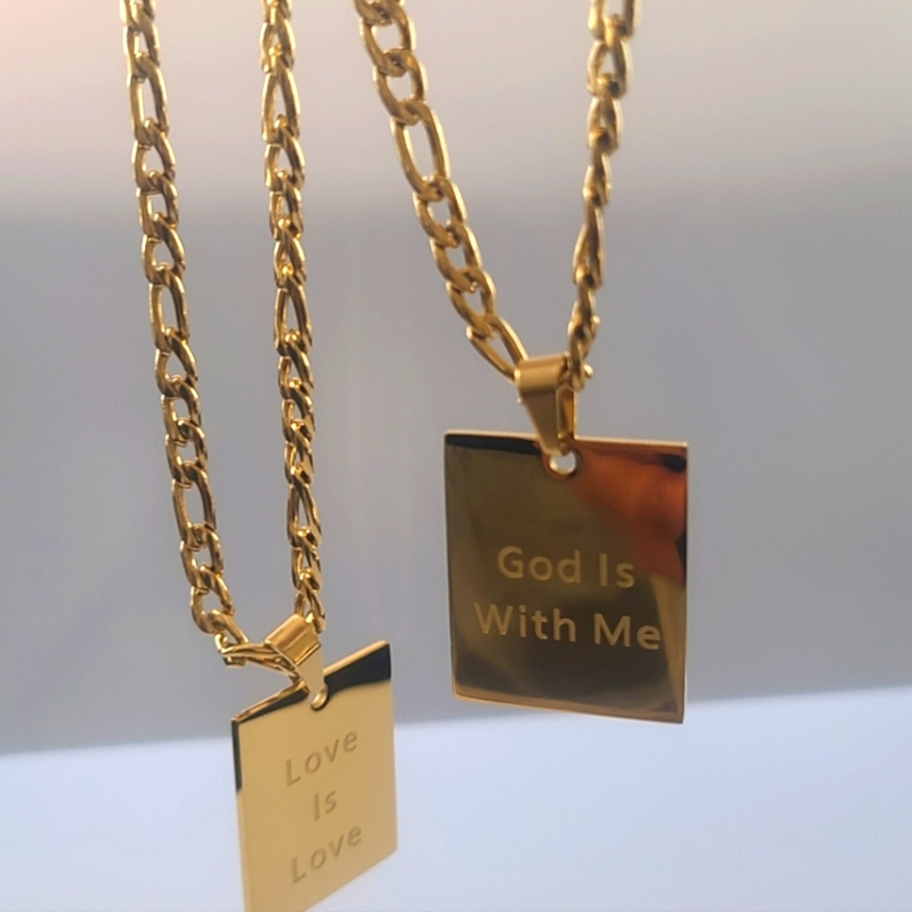 Gold Affirmation Pendant Necklace